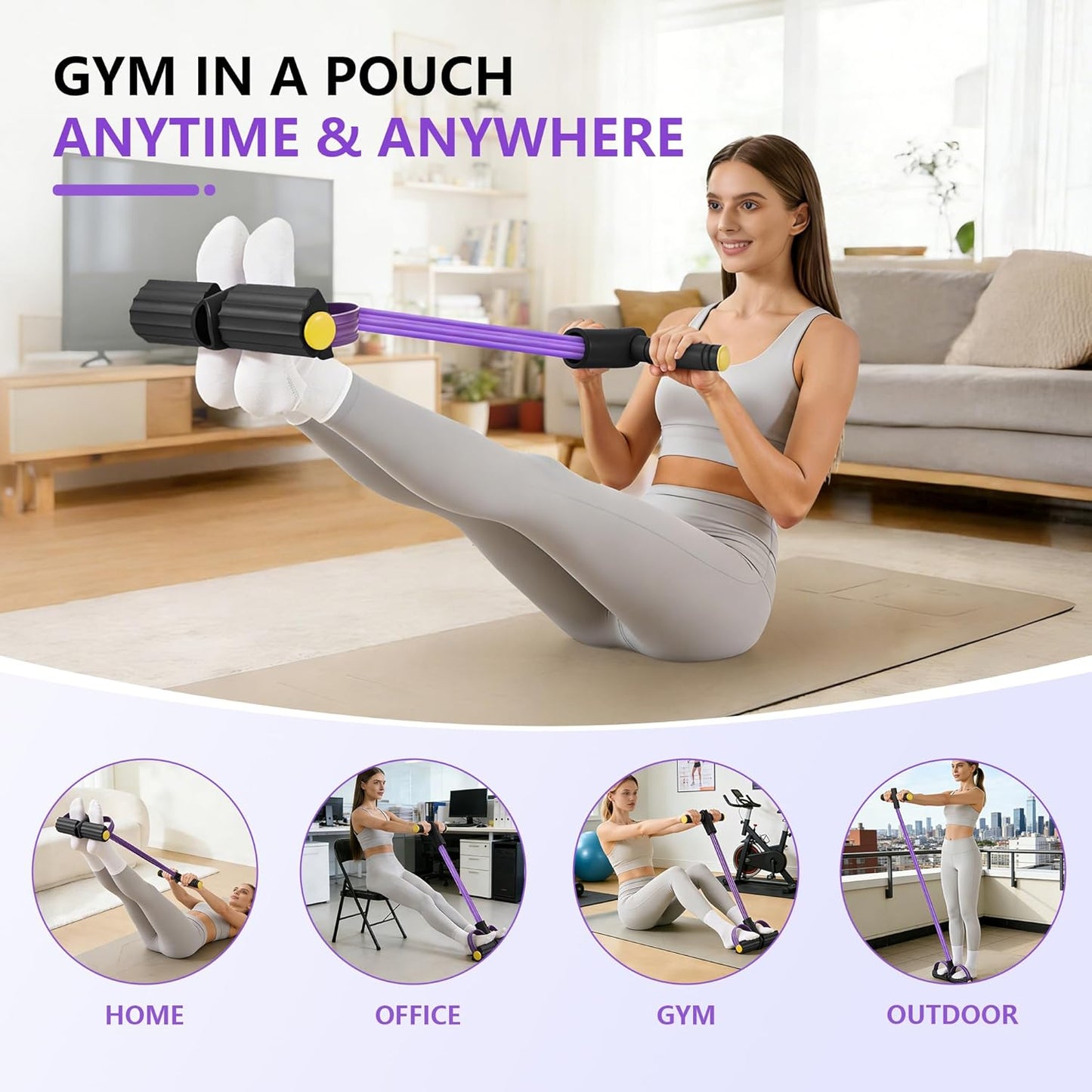 Pedal Resistance Bands with Handles for Full-Body Workout
