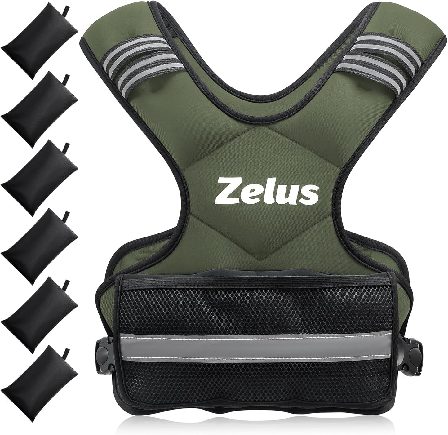 Zelus Adjustable Weighted Vest for Men & Women - 4-10lb/11-20lb/20-32lb Workout Vest