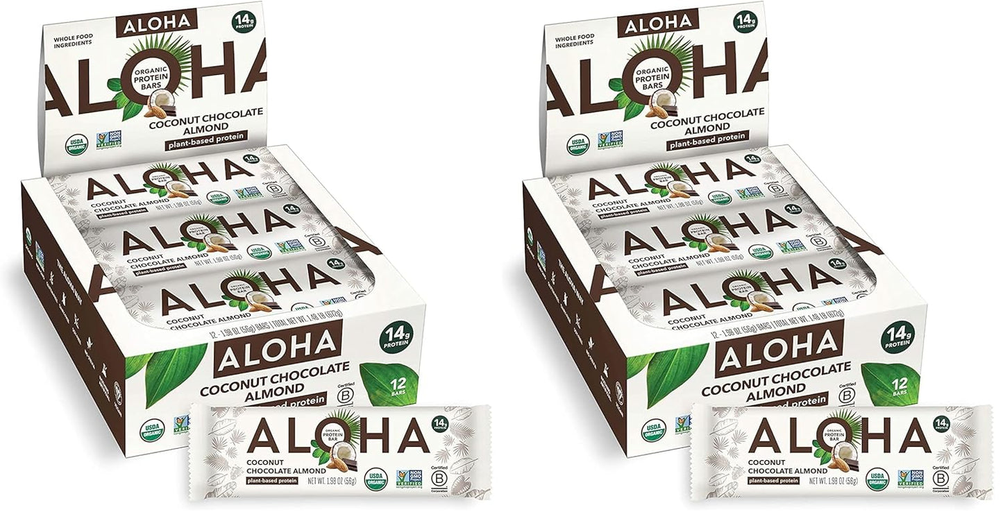 Organic Coconut Almond Plant Based Protein Bars Pack of 12
