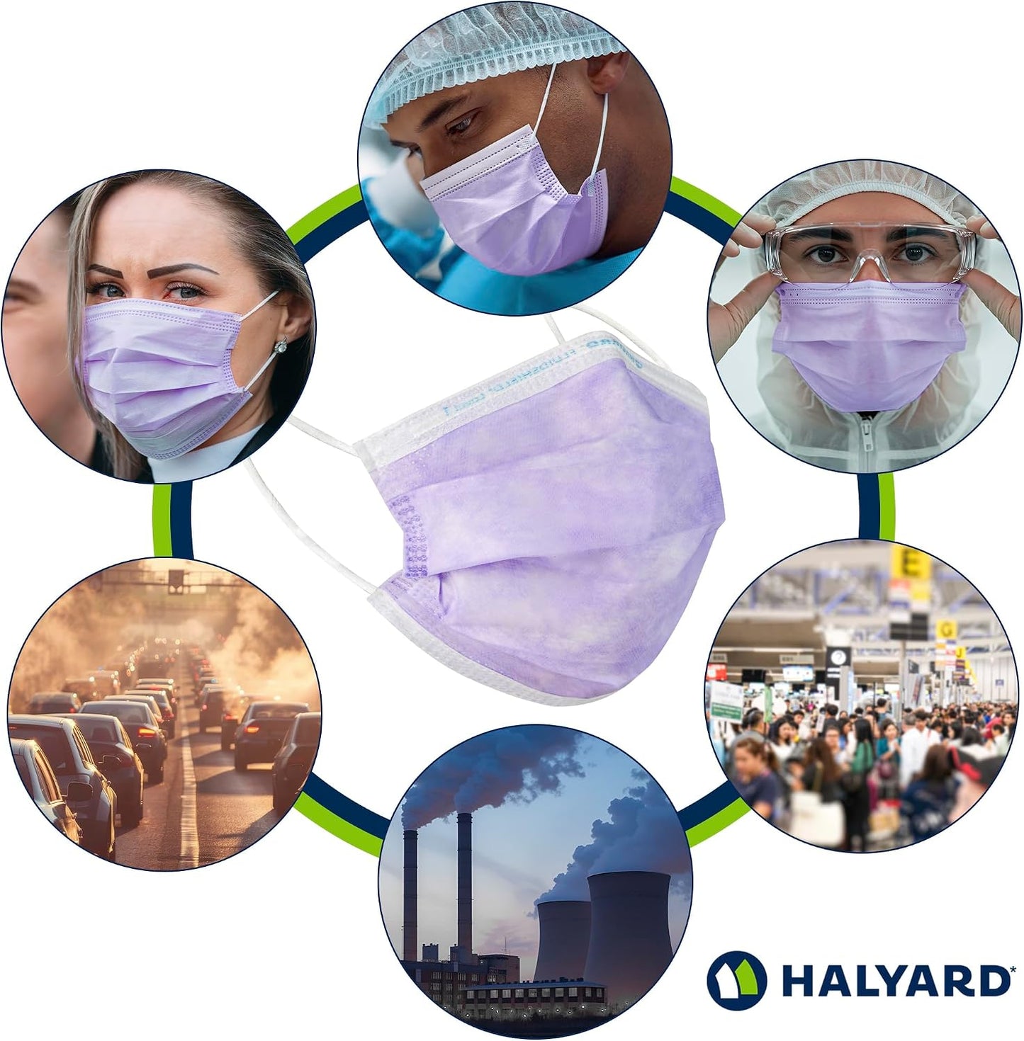 Halyard FluidShield 1 Disposable Procedure Mask Lavender 25868