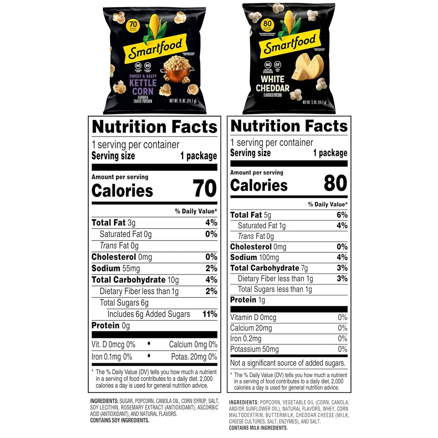 Smartfood Popcorn Variety Pack 0.5 Ounce 40 Count