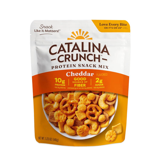 Catalina Crunch Protein Snack Mix with Cheese Crisps, 10g Protein, 2g Sugar, Gluten Free, Cheddar, 5.25 Ounce Bag