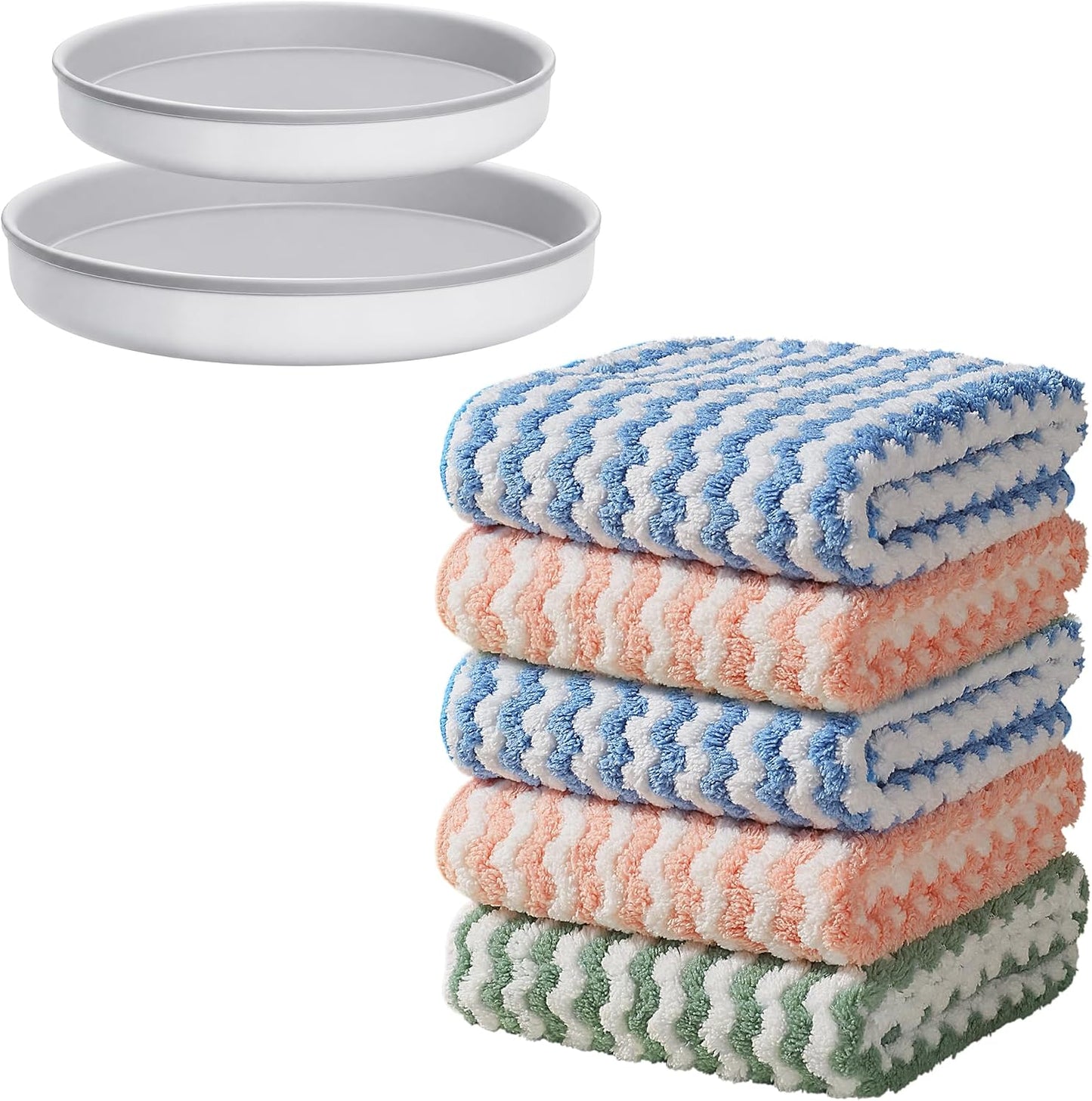 JOYMOOP 18 Pack Microfiber Cleaning Cloth, Kitchen Towels for Dish Drying Washing, Absorbent Streak Free Lint Free Rags for Cleaning, Reusable and Washable Towels - 10" x 10"