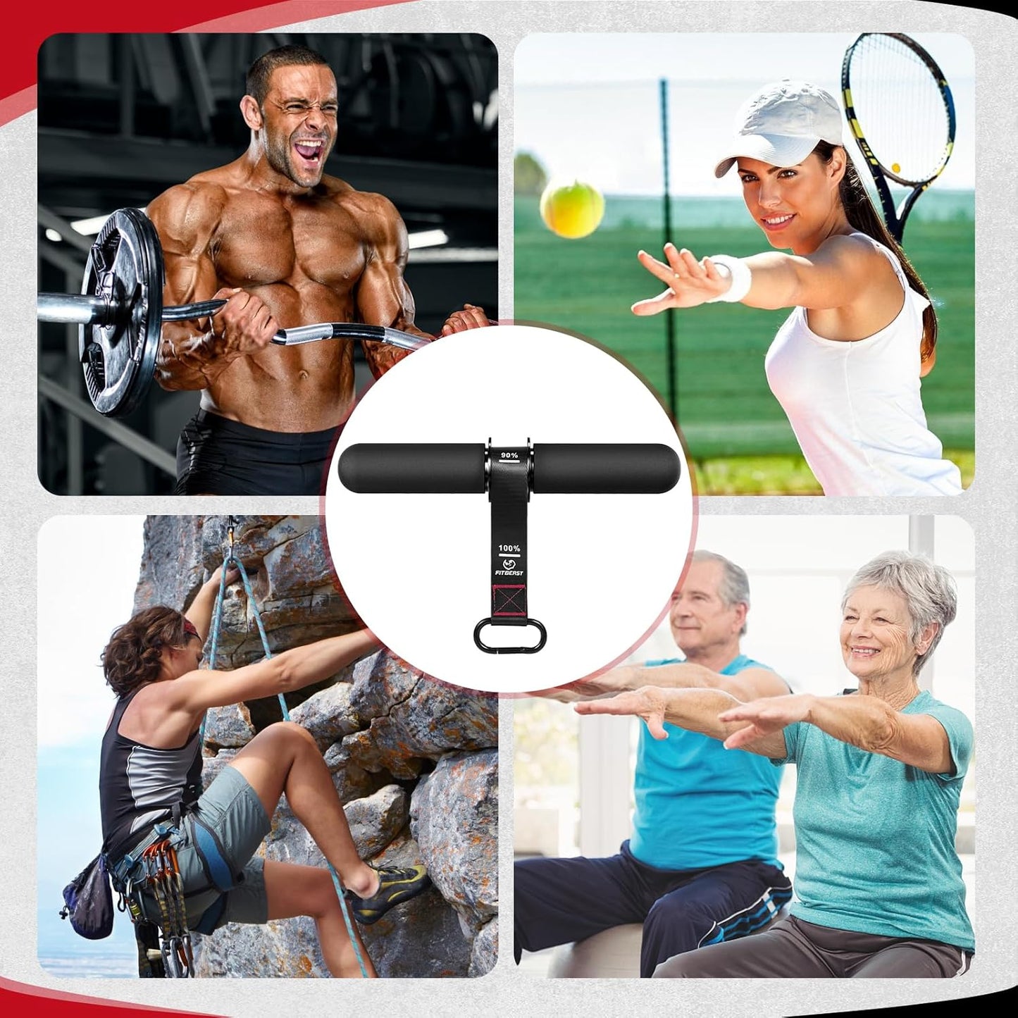 FitBeast Forearm Strengthener & Wrist Roller - Grip Strength, Muscle Building, Rehab