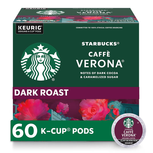 Starbucks K-Cup Coffee Pods, Dark Roast, 60 Count, Keurig Compatible