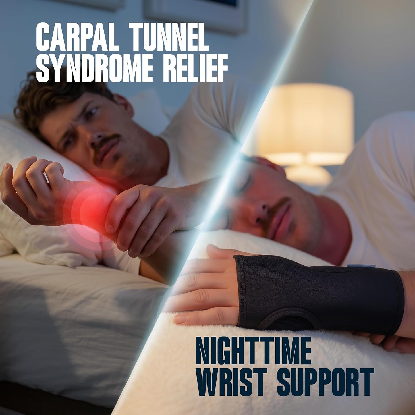ComfyBrace Nighttime Pain Relief Wrist Brace for Carpal Tunnel and Arthritis