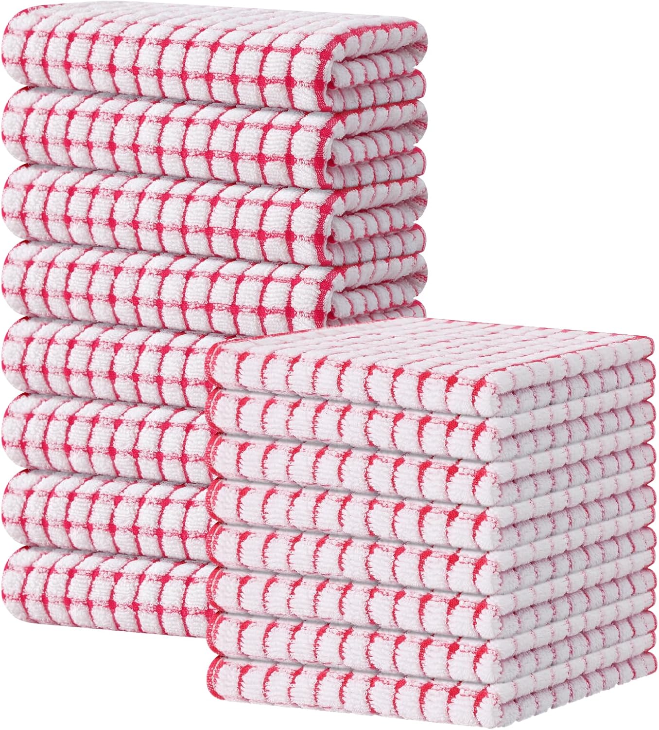Kitinjoy Cotton 8 Pack Terry Kitchen Dish Cloths, 12 x 12 Inches Super Soft and Absorbent Dish Rags, Quick Drying Dish Towels for Washing Dishes, Mixed Color