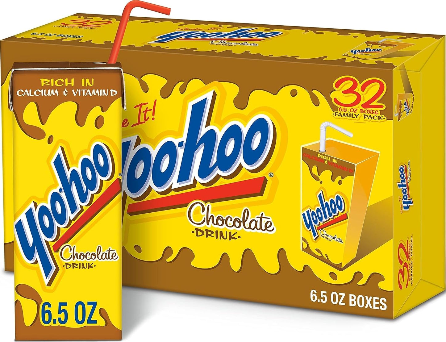Yoo-hoo Chocolate Drink, 6.5 fl oz boxes, 32 pack