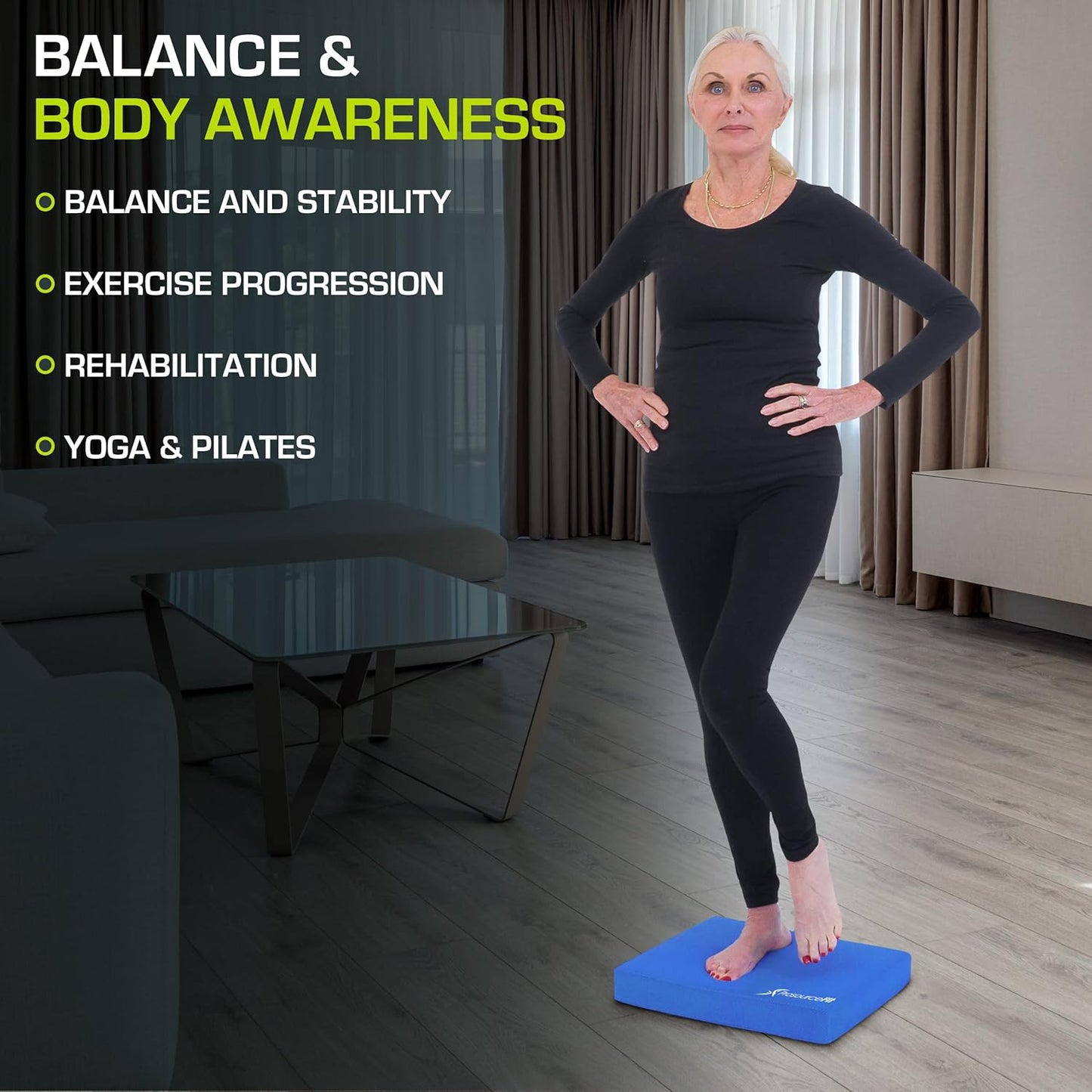 ProsourceFit 15.5" x 12.75" Non-Slip Exercise Balance Pad