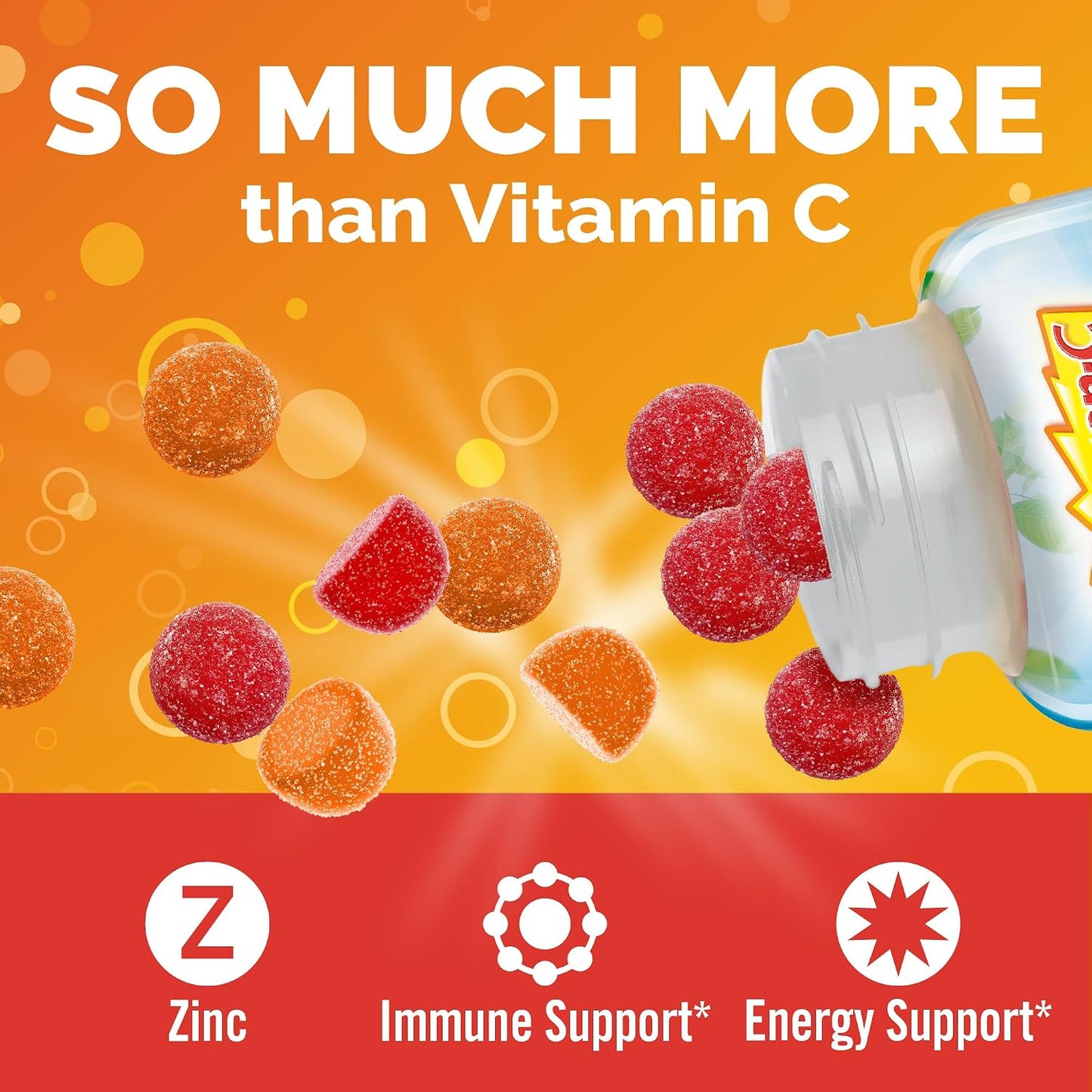 Emergen-C 750mg Vitamin C Gummies for Adults, Immunity with B Vitamins, Gluten Free