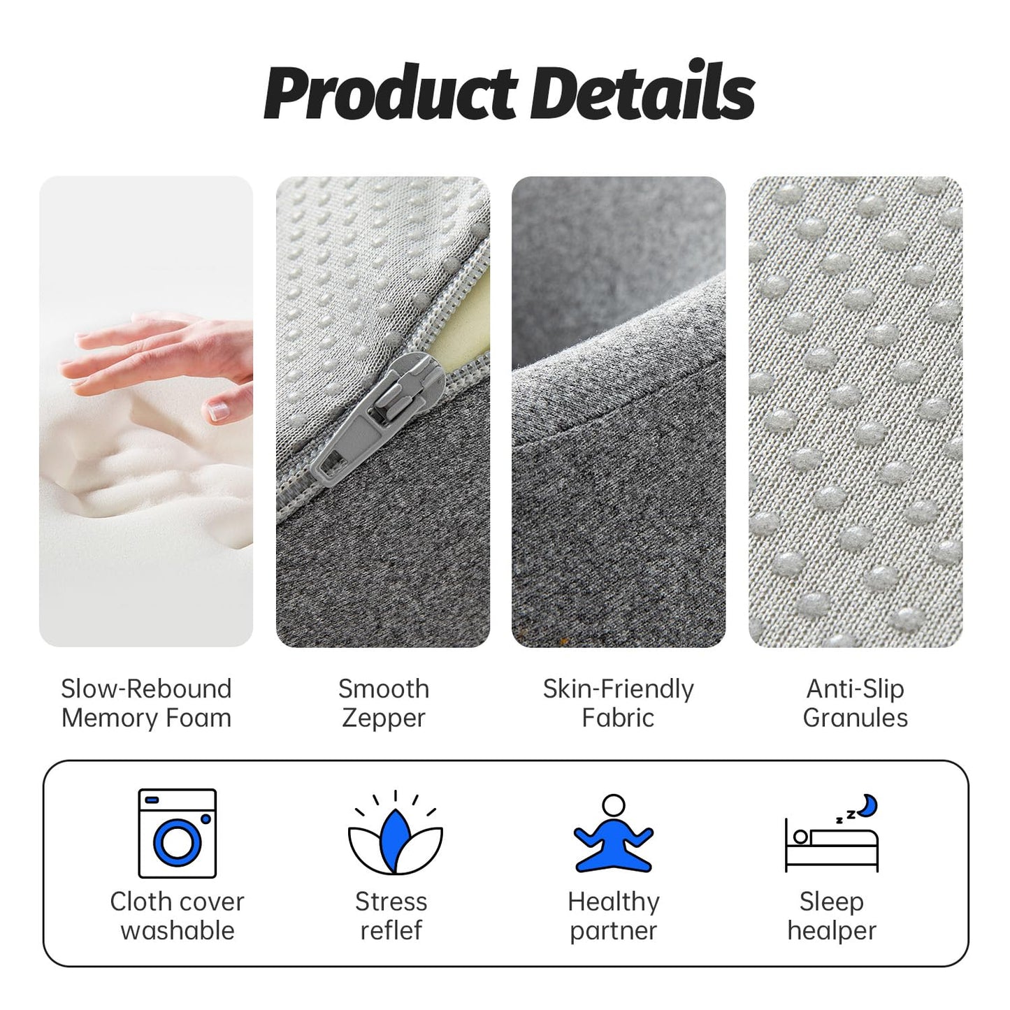 xiaomubiao face down pillows for massage table and stomach sleeping grey