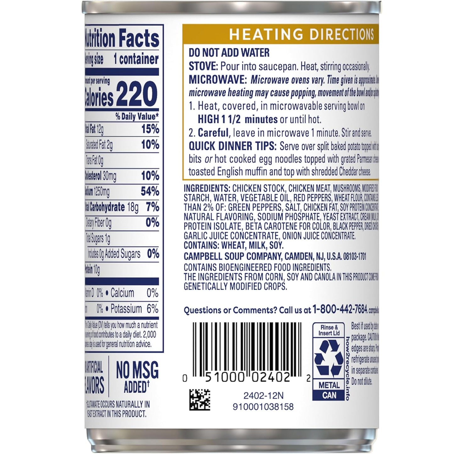 Swanson 10.5 Oz Canned Chicken a la King With White and Dark Chicken Meat, 12 Count