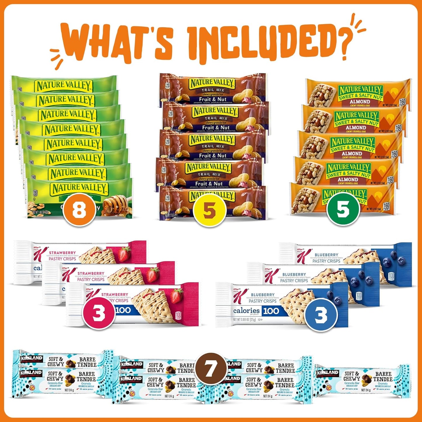Bulk Granola Bars Variety Pack for Office Snacks and Breakfast