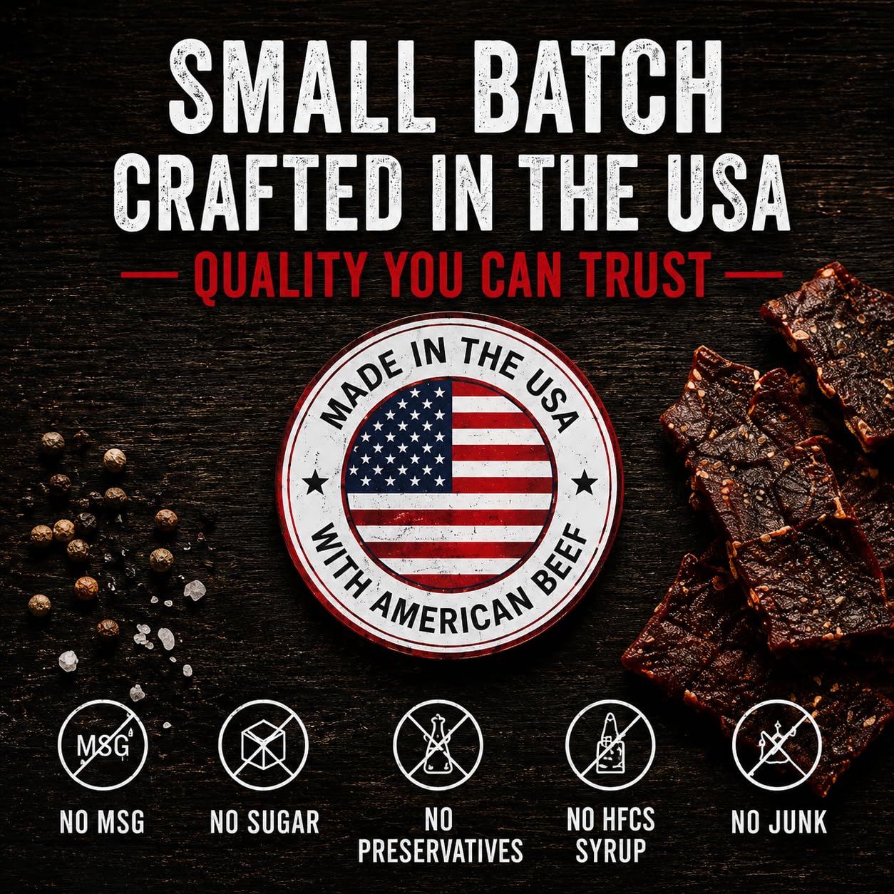 Old Fashioned Dry Zero Sugar Beef Jerky Made with 100% Beef