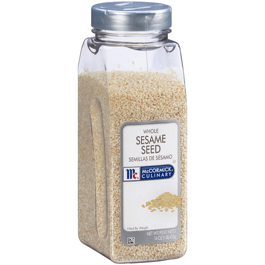 McCormick Culinary Whole Sesame Seeds, 16 oz - Perfect for Noodle Dishes, Sushi, Stir-Fries, and Coating