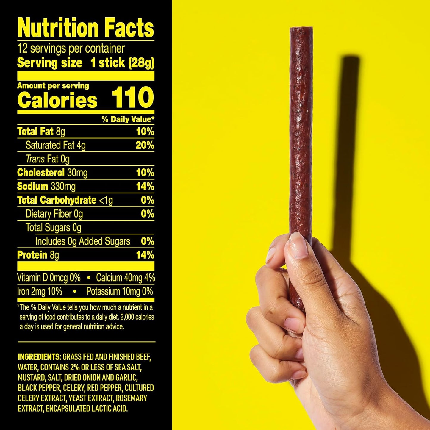 Lorissa's Kitchen Smoke Show Seasoned & Smoked Beef Sticks, Pack of 12, 1 oz Meat Snacks