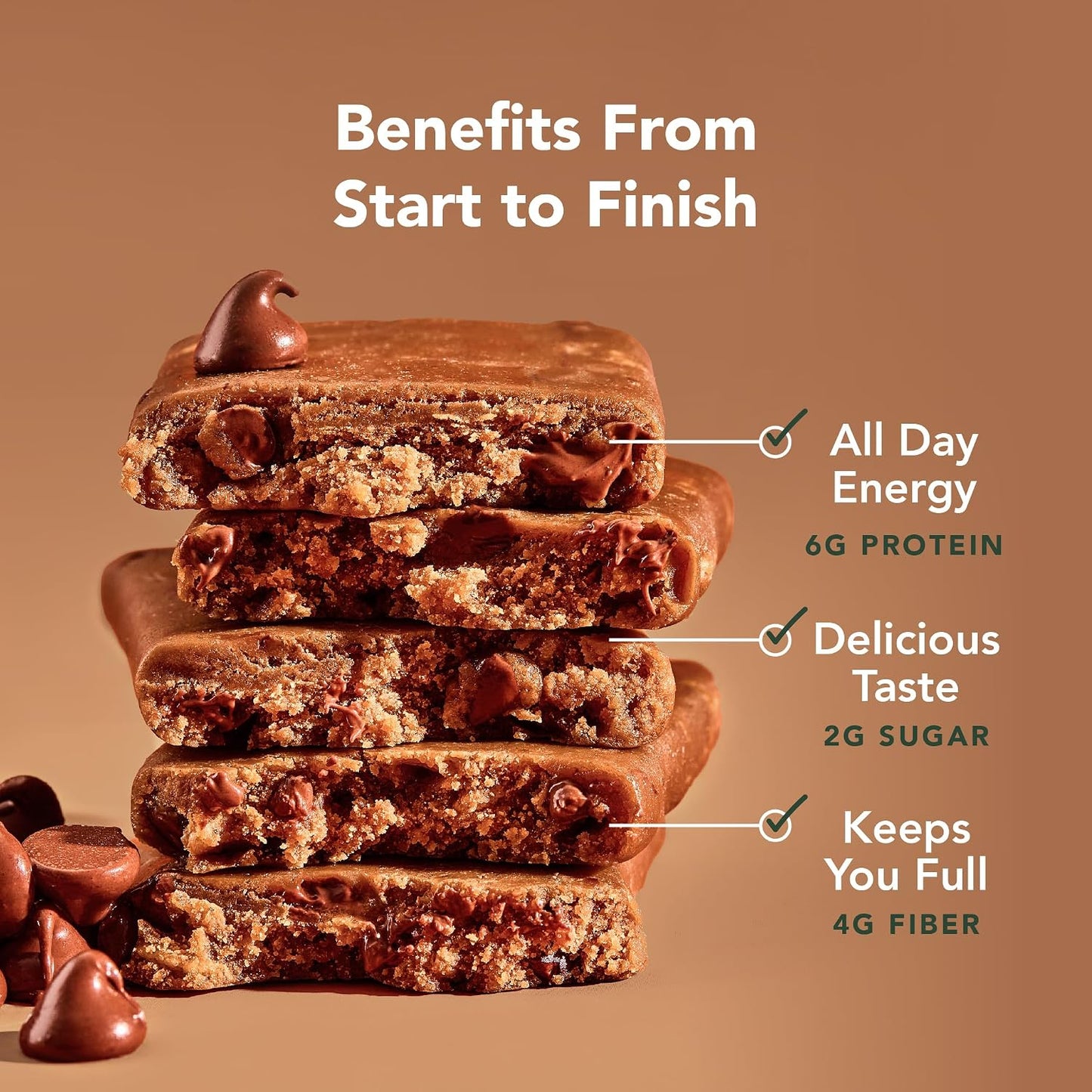 Organic Plant-Based Protein Bars, Chocolate Chip Cookie Dough, 20 Count, 24g Bars, Vegan, Low Sugar, Gluten Free, Paleo, Low Carb, Non-GMO, Stevia Free, Soy Free, No Sugar Alcohols