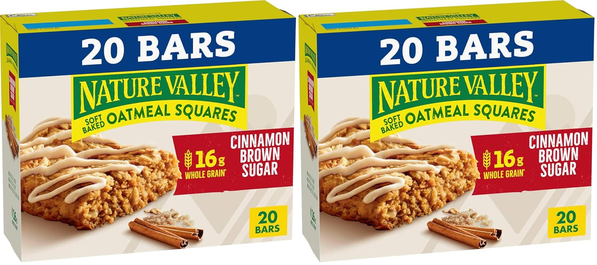 Nature Valley Soft Baked Oatmeal Squares Cinnamon Brown Sugar 12 Bars 14.88 oz