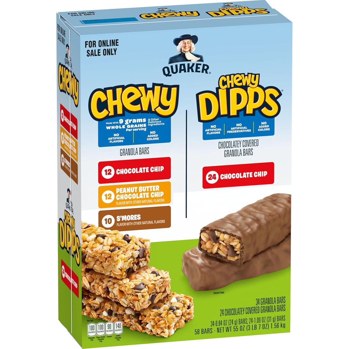 Quaker Chewy Granola Bars, 58 Count, Whole Grains, No Artificial Flavors