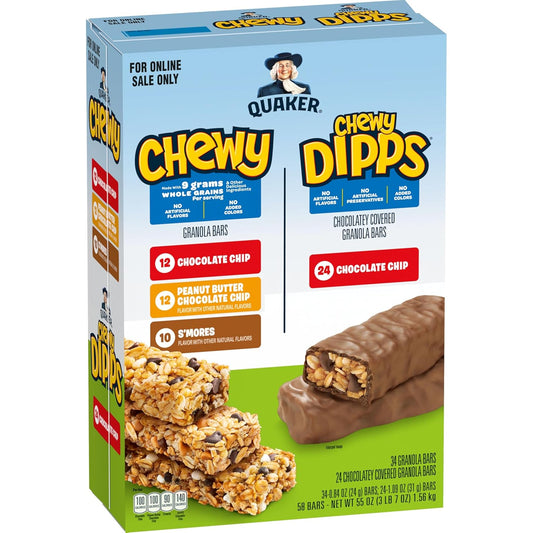 Quaker Chewy Granola Bars, 58 Count, Whole Grains, No Artificial Flavors