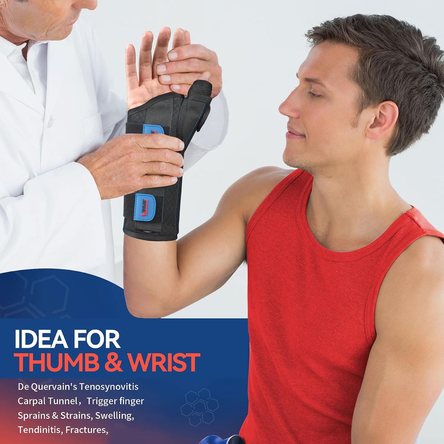 FEATOL Carpal Tunnel Wrist Brace Night Support for De Quervains Tenosynovitis and Tendonitis
