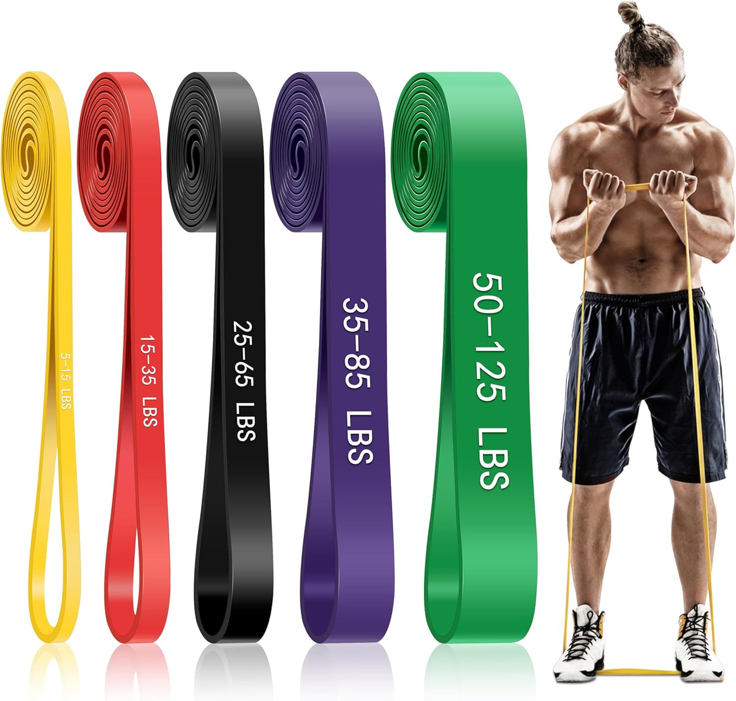 Pull Up Assistance Bands, 5-Level Resistance Bands for Full-Body Training