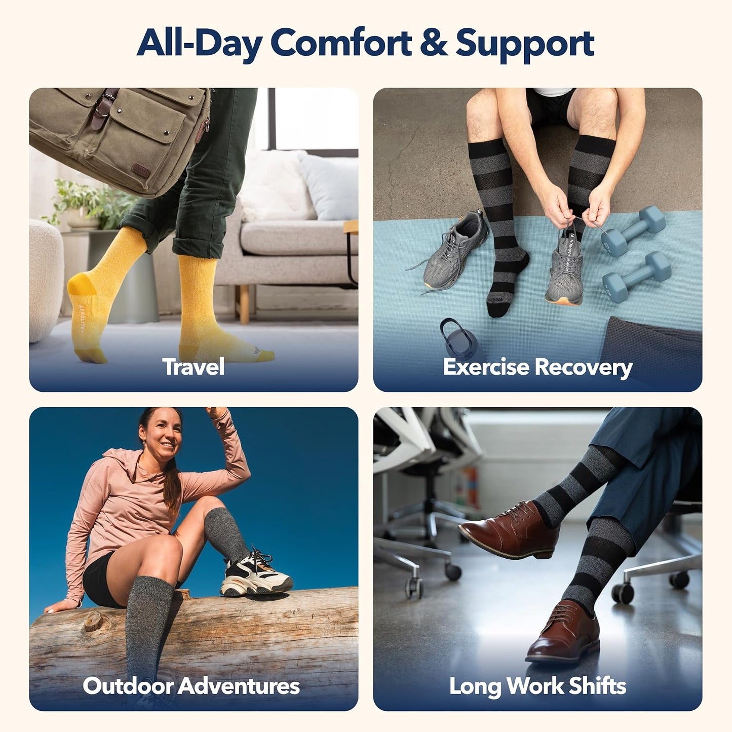 Wellow Aerolite+ Knee High Compression Socks 18-25mmHg for Women & Men