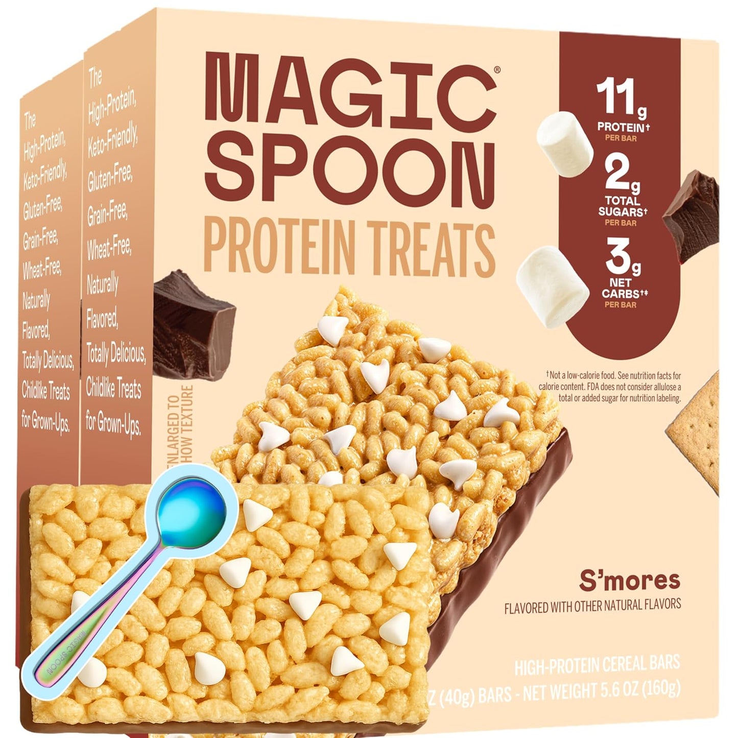 Gluten-free protein bars, 8-count, marshmallow flavor, high protein, low carb, keto friendly