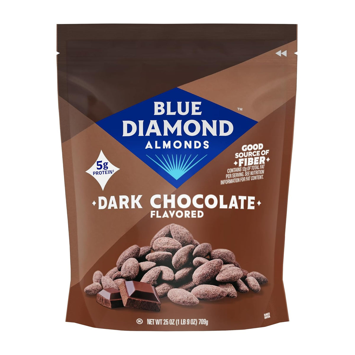 Blue Diamond Almonds, Oven Roasted Dark Chocolate Flavored Snack Nuts, 25 Oz Resealable Bag