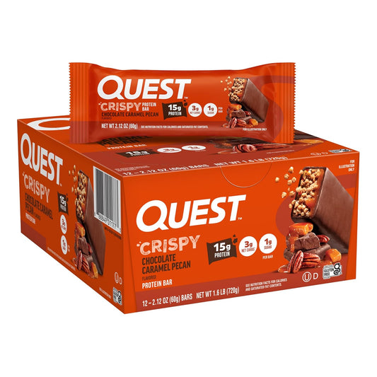 Quest Nutrition Crispy Chocolate Caramel Pecan Hero Protein Bar, 12 Count