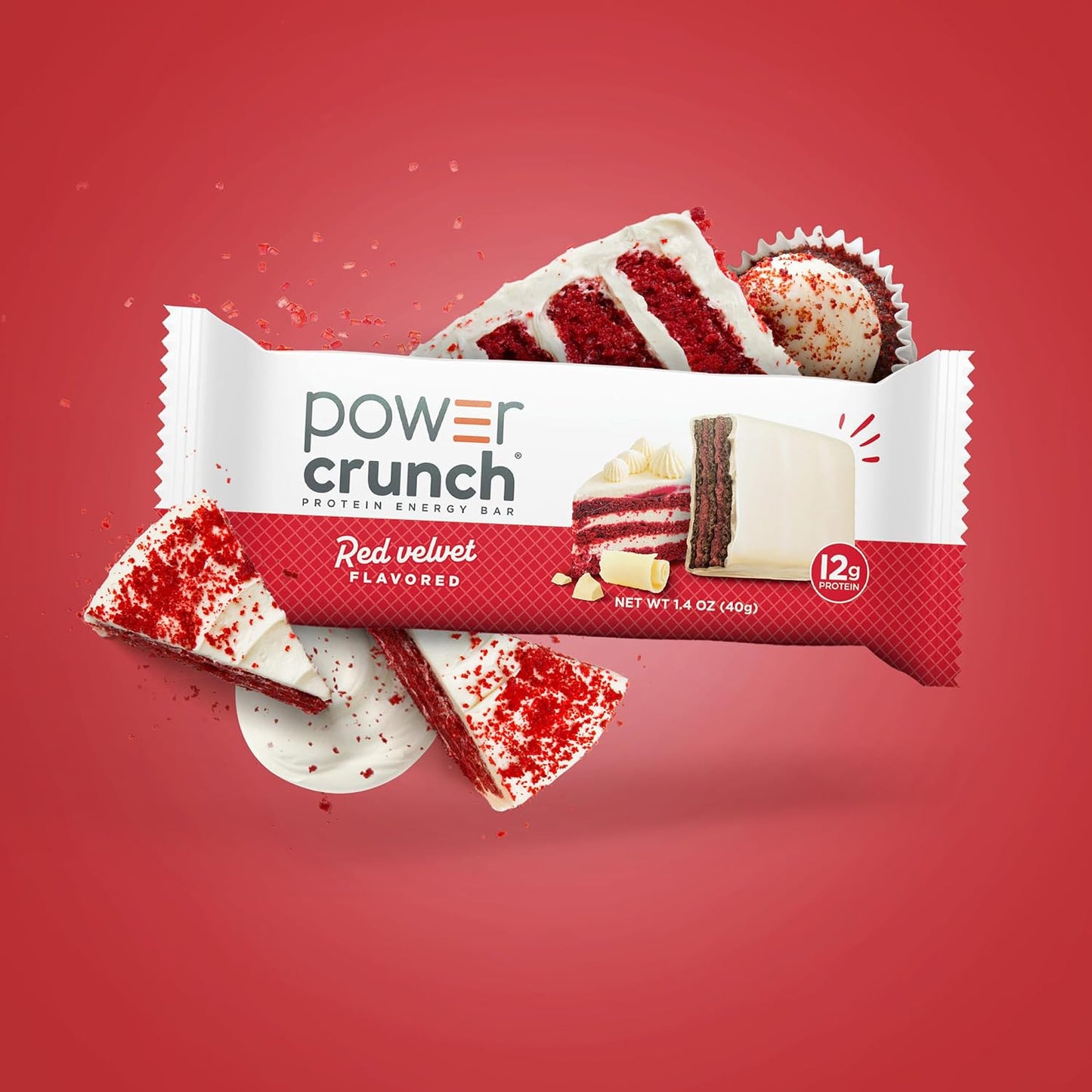Power Crunch Protein Energy Wafer Bars, Red Velvet, 12 Count