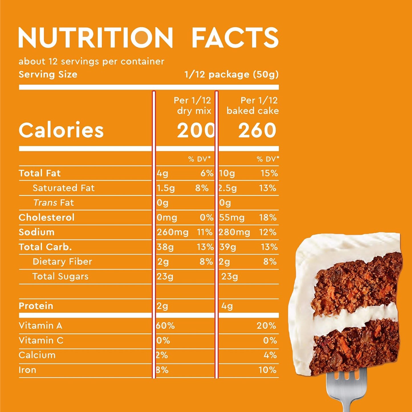 Duncan Hines Signature Carrot Cake Mix, 15.25 oz, Moist and Delicious, Made with Real Carrots, Layer Cake or Cupcakes