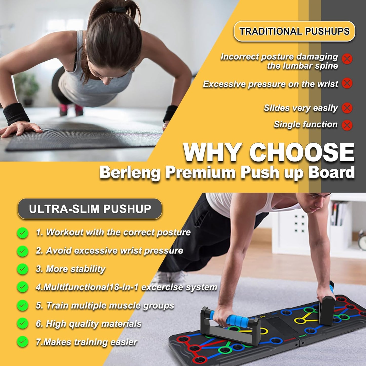15-in-1 Push Up Board for Full-Body Workout | IUT Fitness Equipment