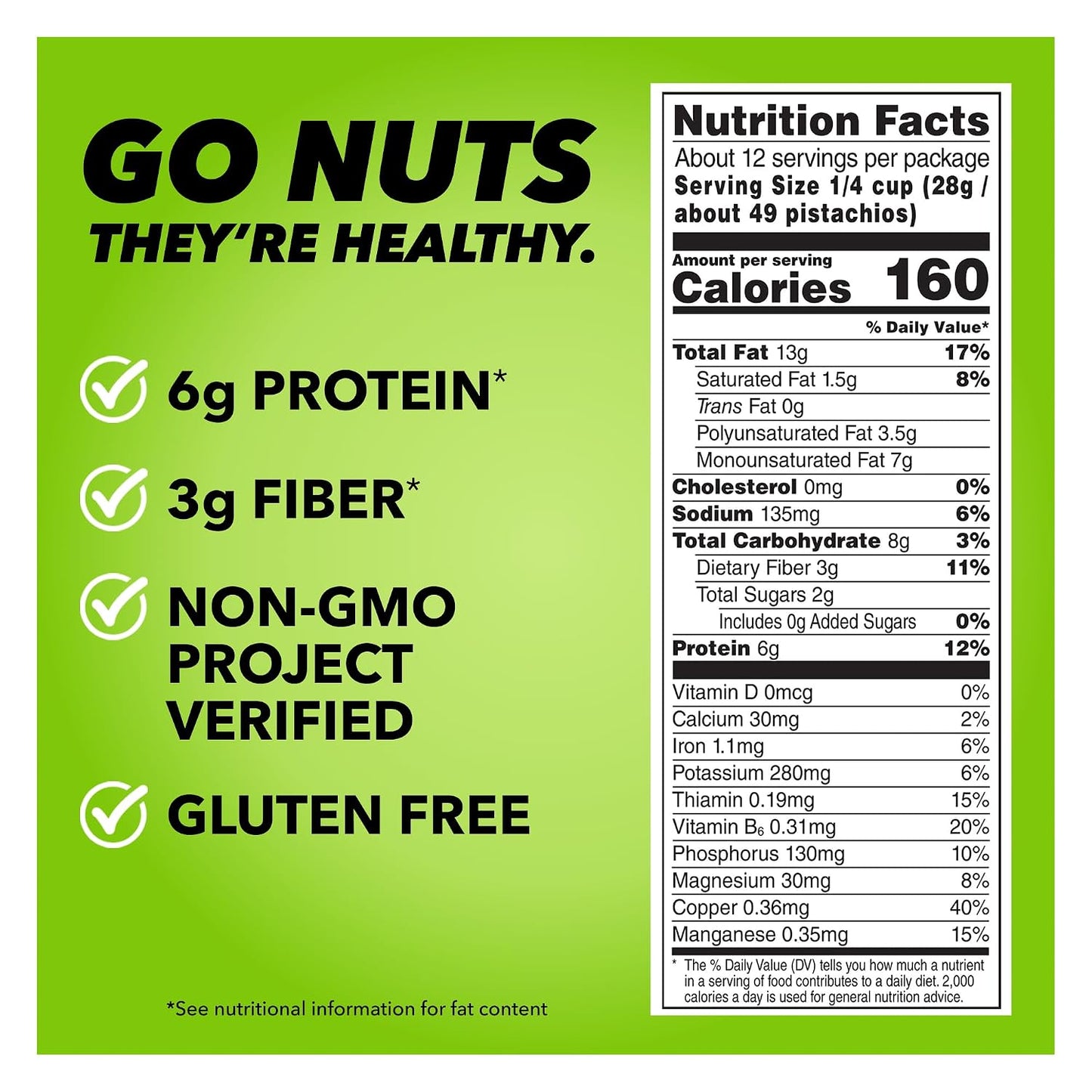 Wonderful Pistachios No Shells, Roasted & Salted Nuts, 12 Oz Resealable Bag, Protein Snack
