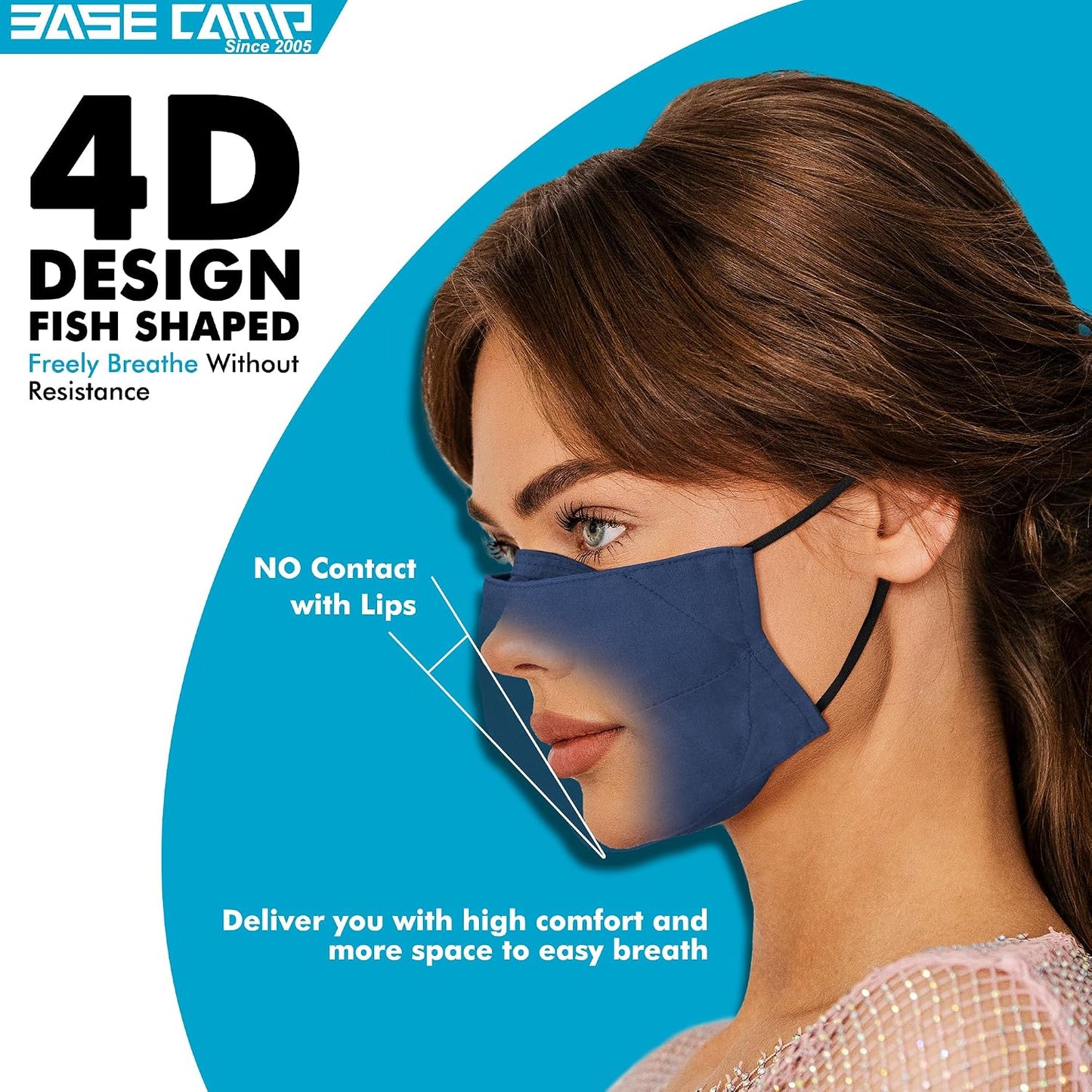 BASE CAMP 100% Cotton Reusable Cloth Face Masks with Filter Pocket