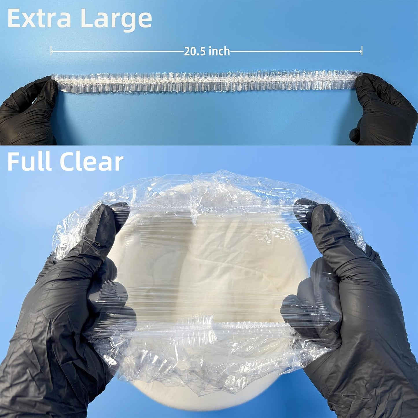 100 Bowl Covers Bread Proofing Sourdough Bread Baking Supplies | Large Thick Plastic Shower Caps Sourdough Tools accessories Food Covers Elastic Stretch for Rising Keep Food Fresh