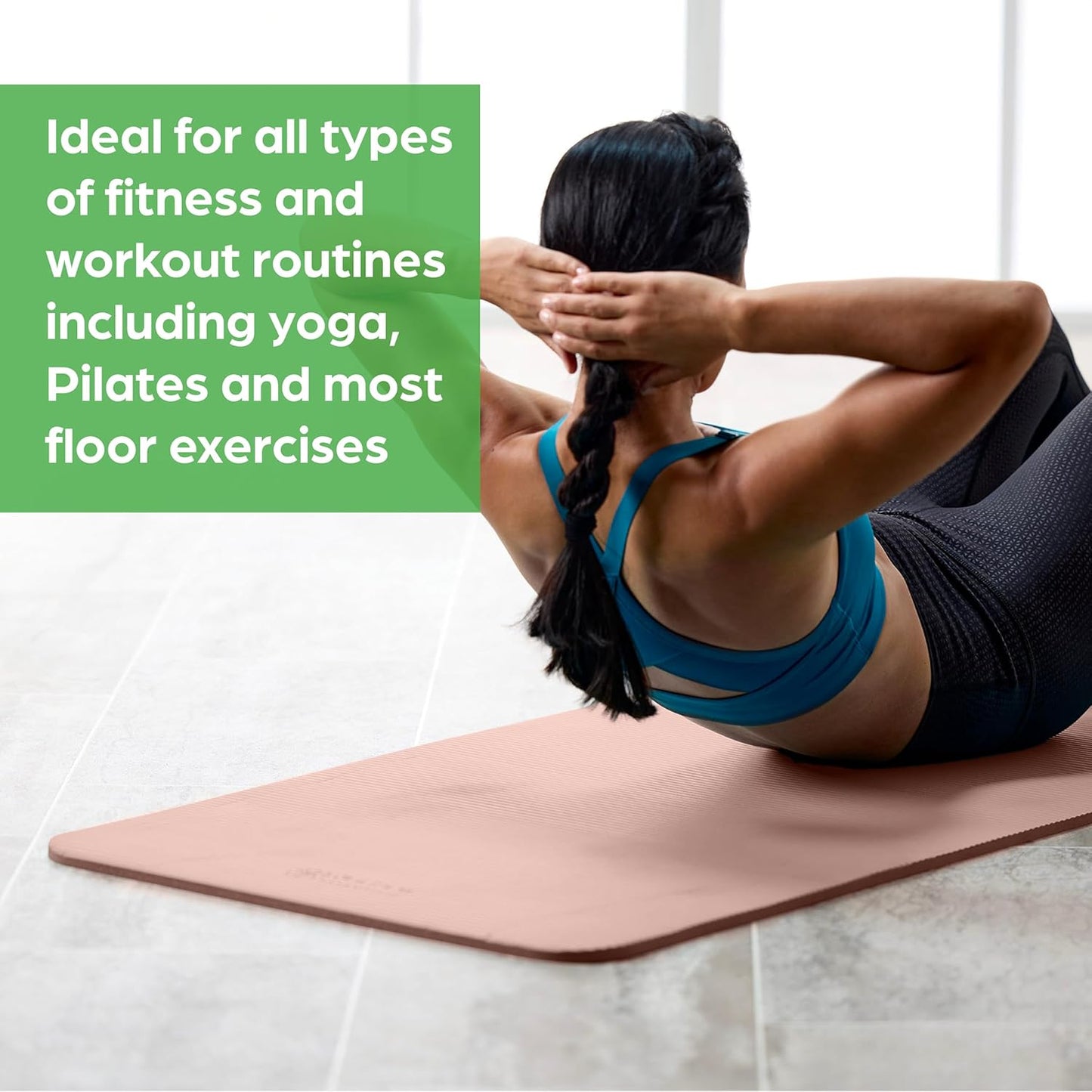 Gaiam 10mm Yoga Mat with Carrying Strap for Home & Gym Workouts
