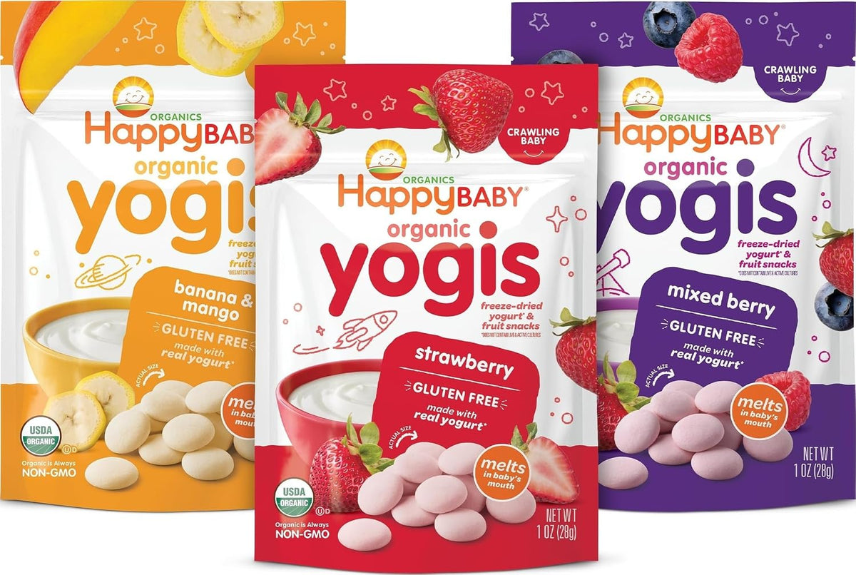 Happy Baby Organics Yogis Freeze-Dried Yogurt & Fruit Snacks Variety Pack
