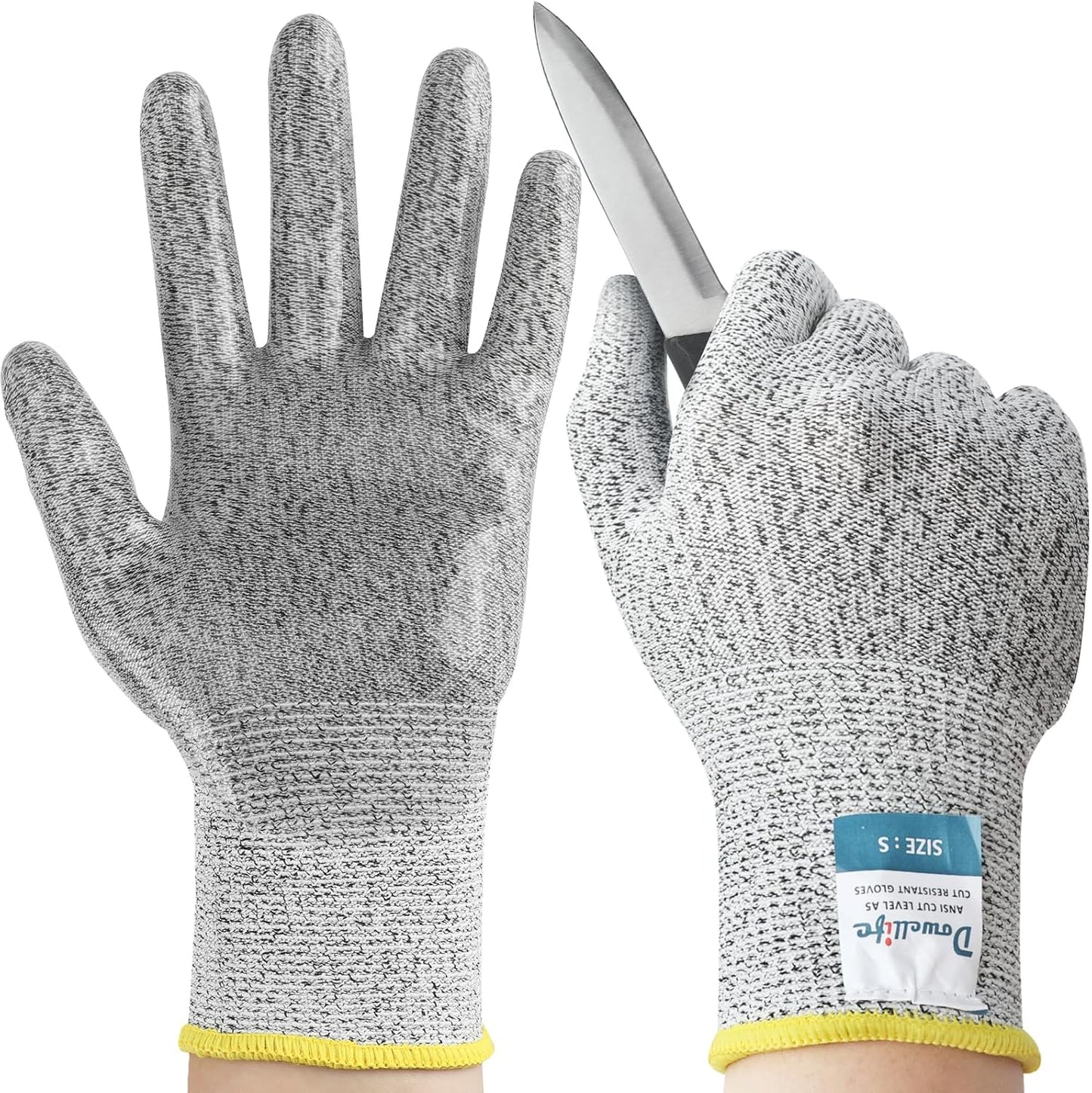 Dowellife Cut Resistant Gloves Food Grade Level 5 Protection, Safety Kitchen Cut Gloves for Chef Oyster Shucking Mandolin Knife Butcher Meat Cutting