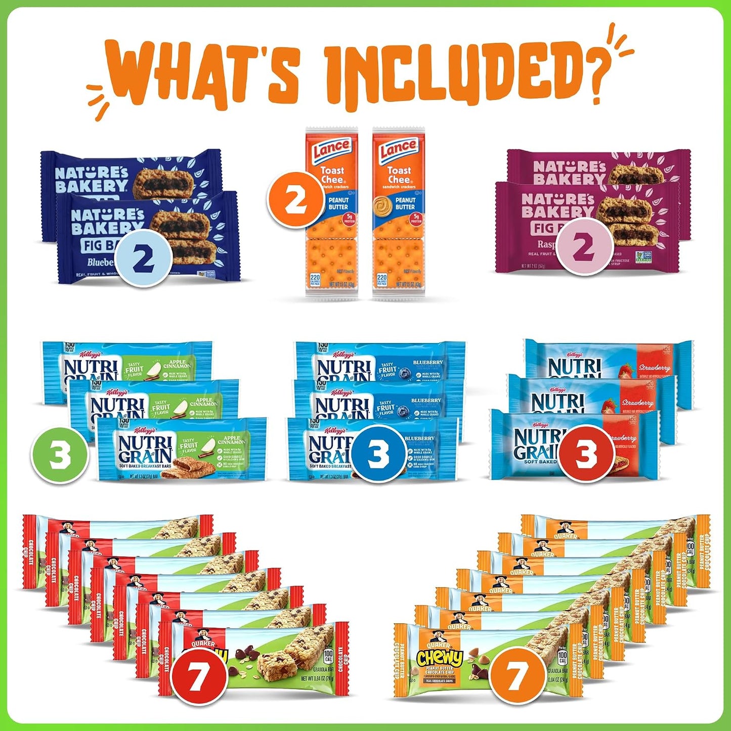 Bulk Granola Bars Variety Pack for Office Snacks and Breakfast