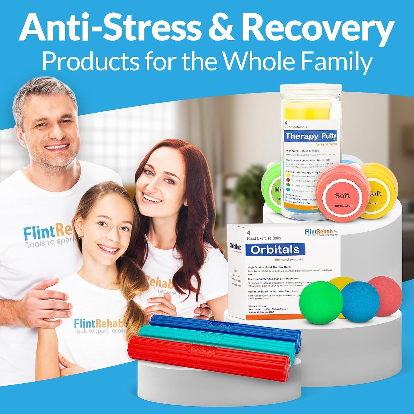 FlintRehab Therapy Putty for Teens & Adults 4 Pack