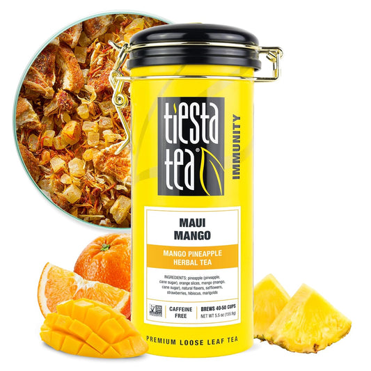 Maui Mango Loose Leaf Herbal Tea Blend for Hot or Iced Brewing