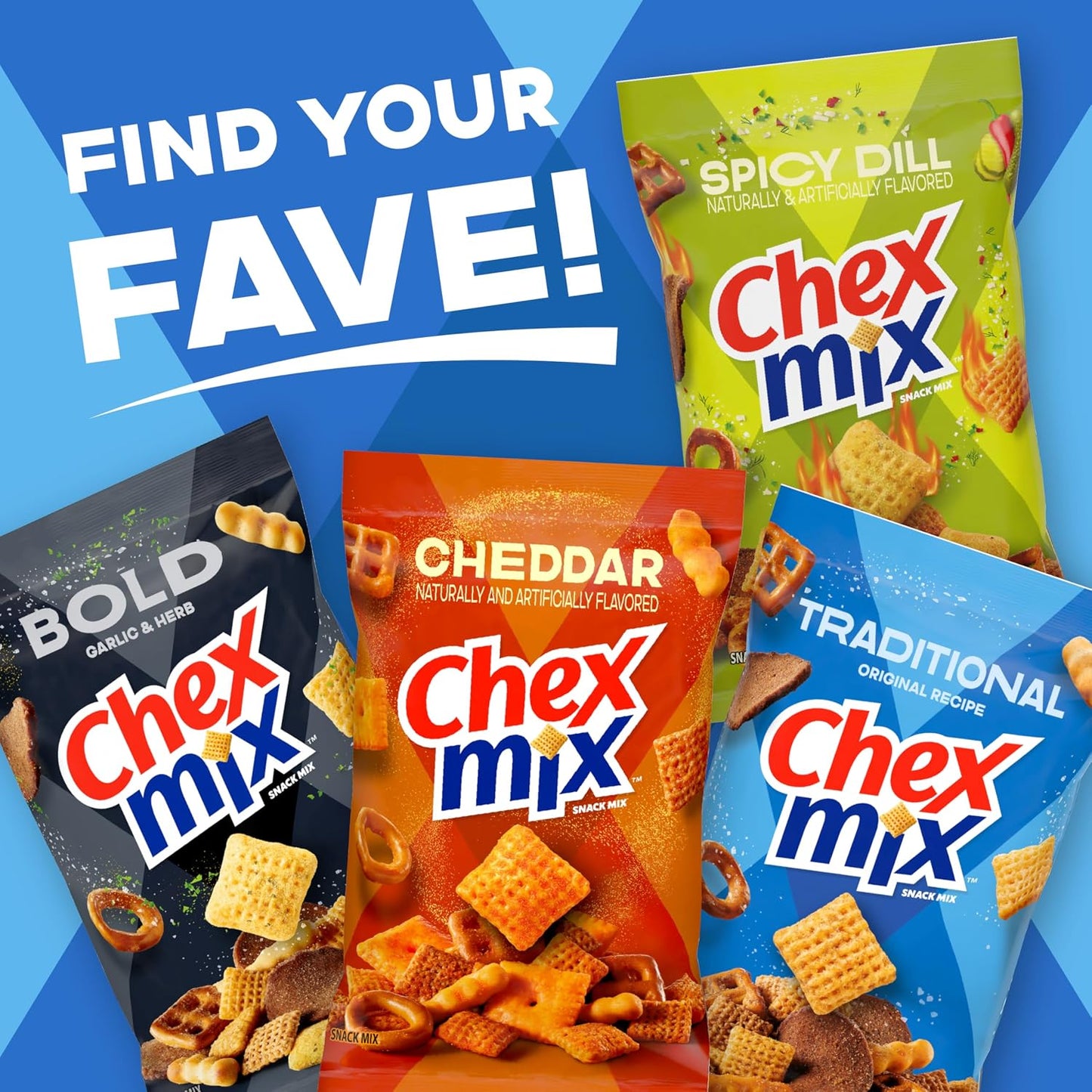 Chex Mix Traditional Original Recipe Snack Mix, 20 oz tub, Salty Snacks