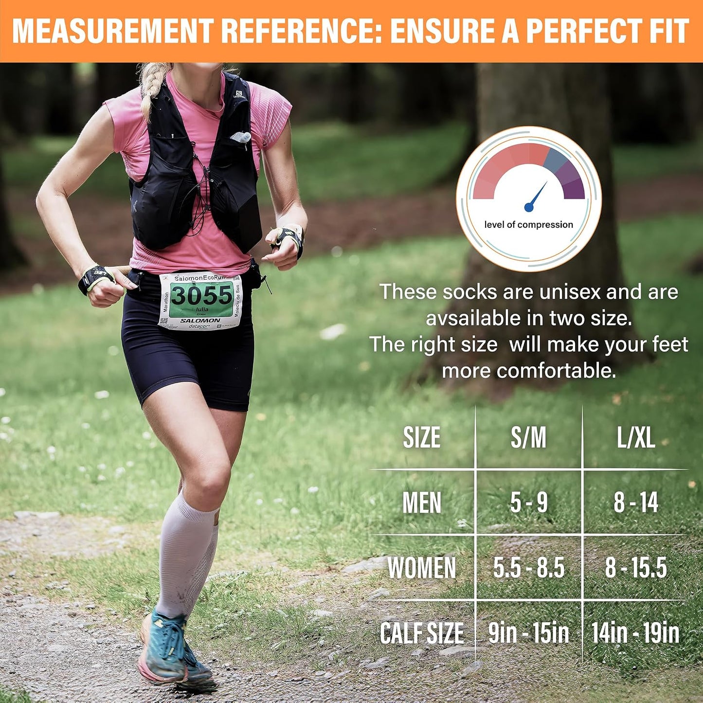 WITHYOU 3 Pairs Compression Socks 15-20 mmHg for Women and Men