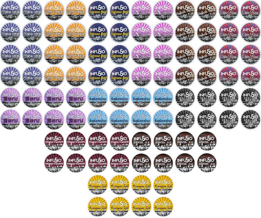 InfuSio Coffee Pods Variety Pack, 96 Count, 12 Blends, Compatible with Keurig K-Cup 2.0 Brewers
