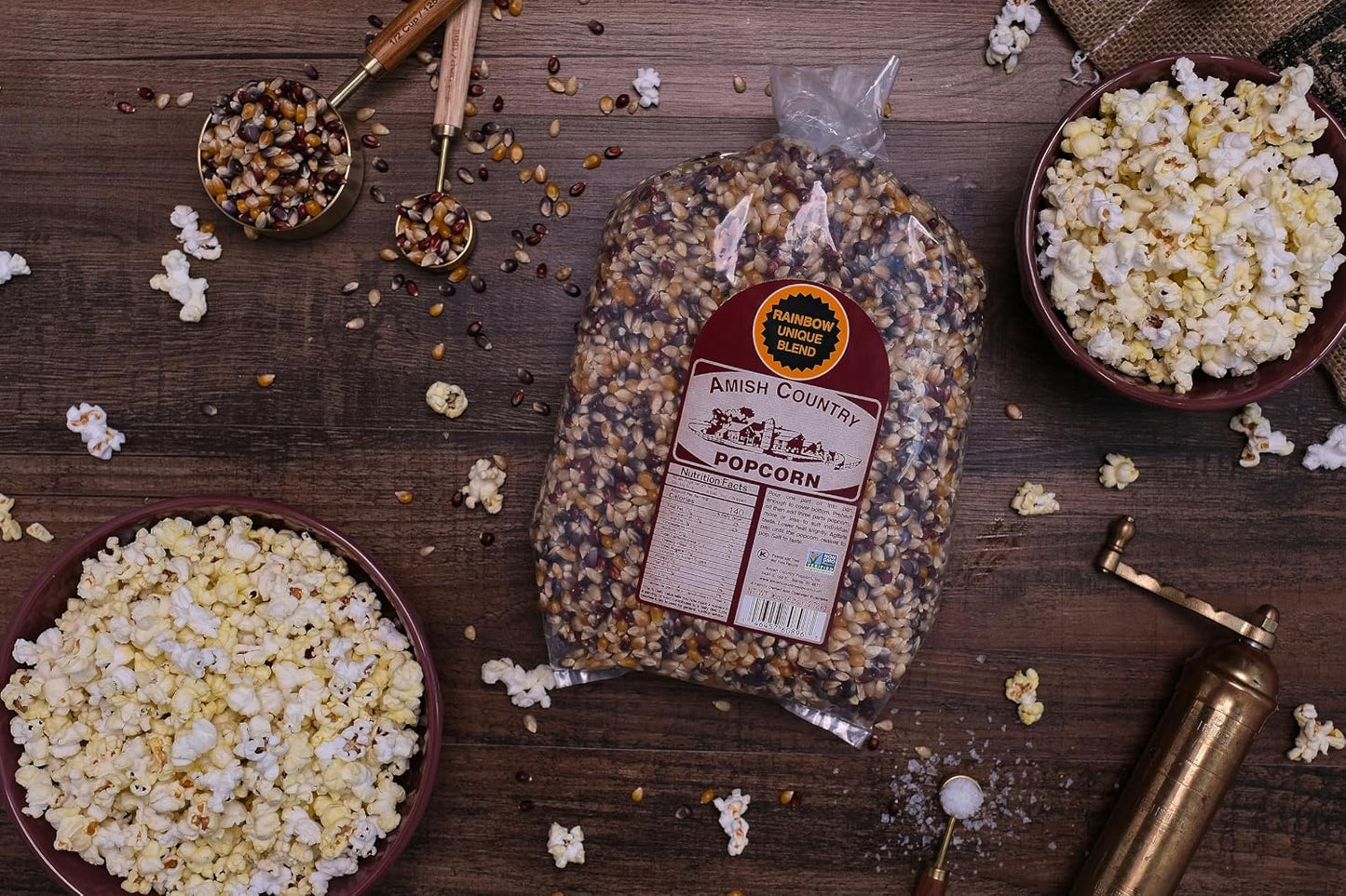 Amish Country Popcorn, 6 lb Bag, Rainbow Popcorn Kernels, Old Fashioned, Non-GMO, Gluten Free
