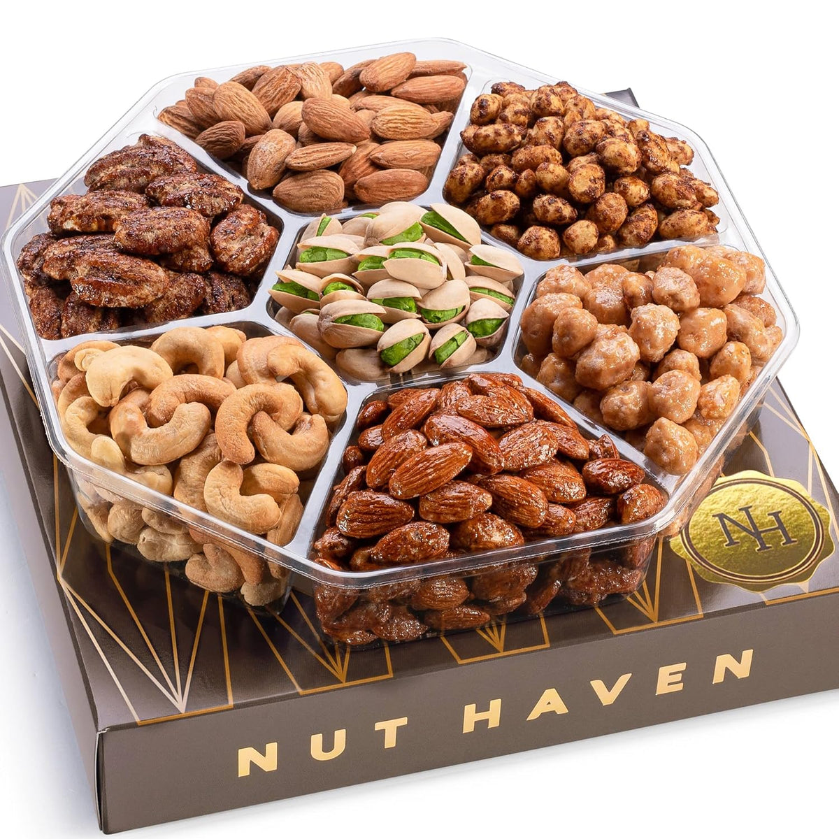 Gift basket with assorted nuts for various occasions