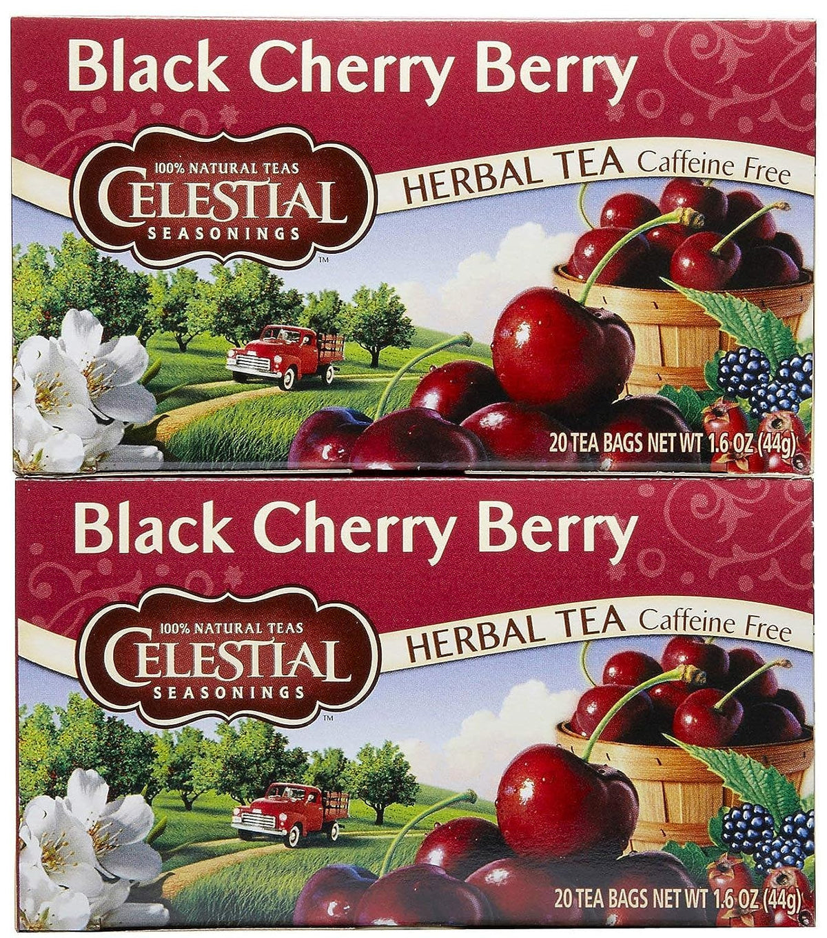 Celestial Seasonings Black Cherry Berry Tea Bags, 20 Count, Pack of 2