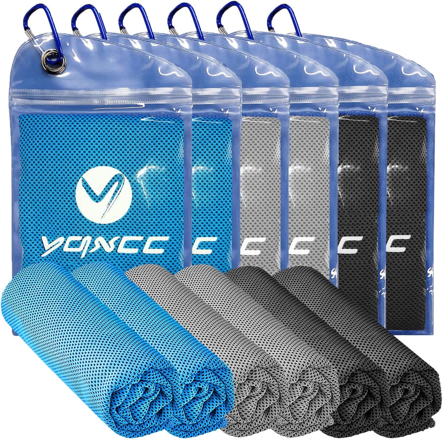 YQXCC Cooling Towels | 4 Pack 47"x12" | Instant Chilling for Workout, Sports & More