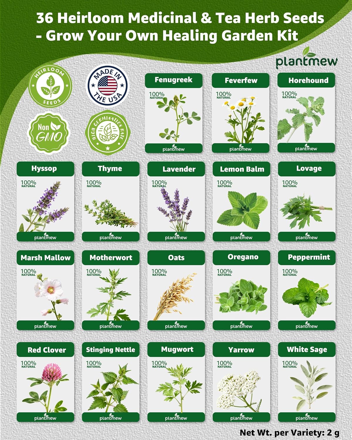 Herb Seeds Variety Pack for Planting Indoor & Outdoor